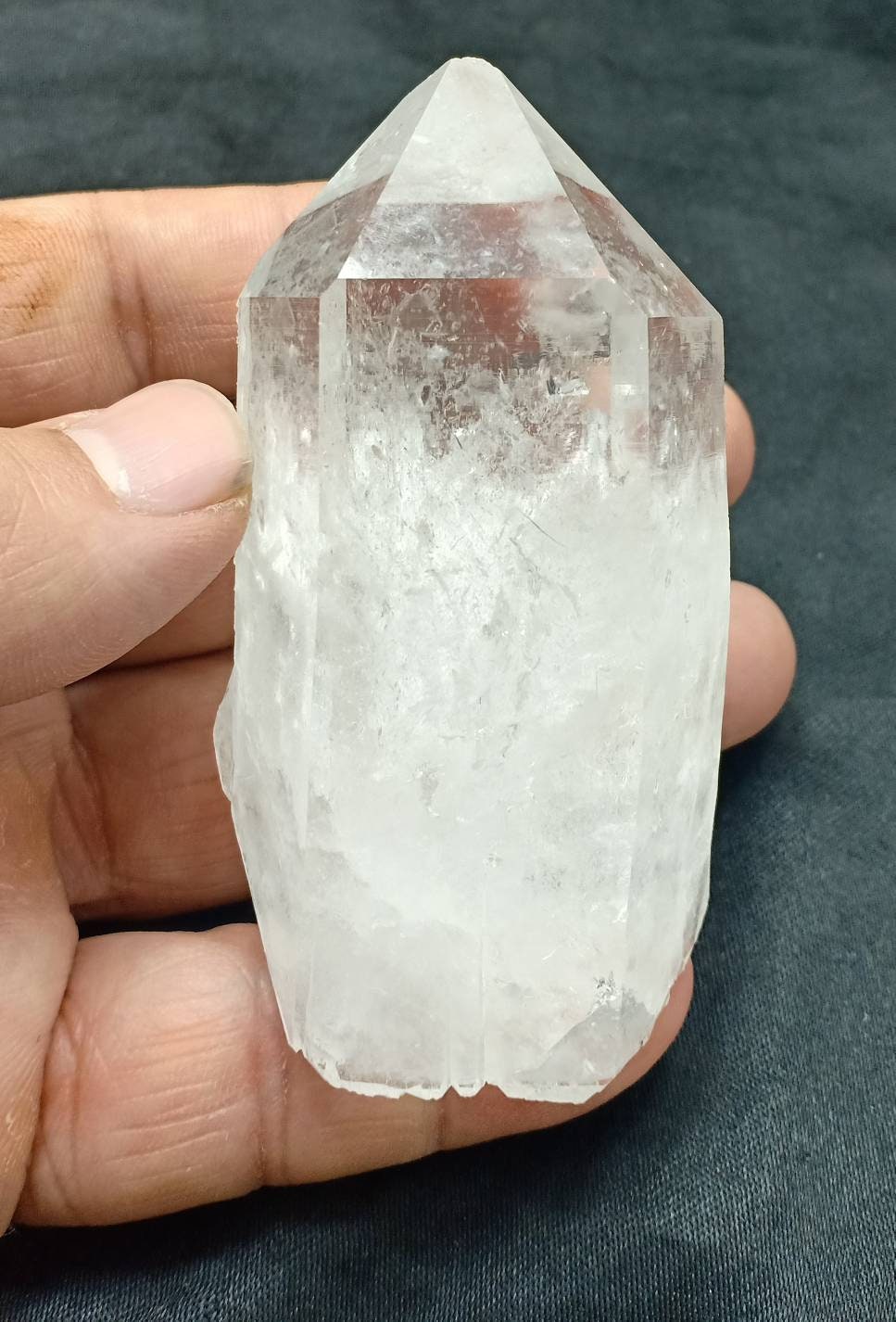 An amazing clear Quartz Crystal with beautiful terminations 154 grams