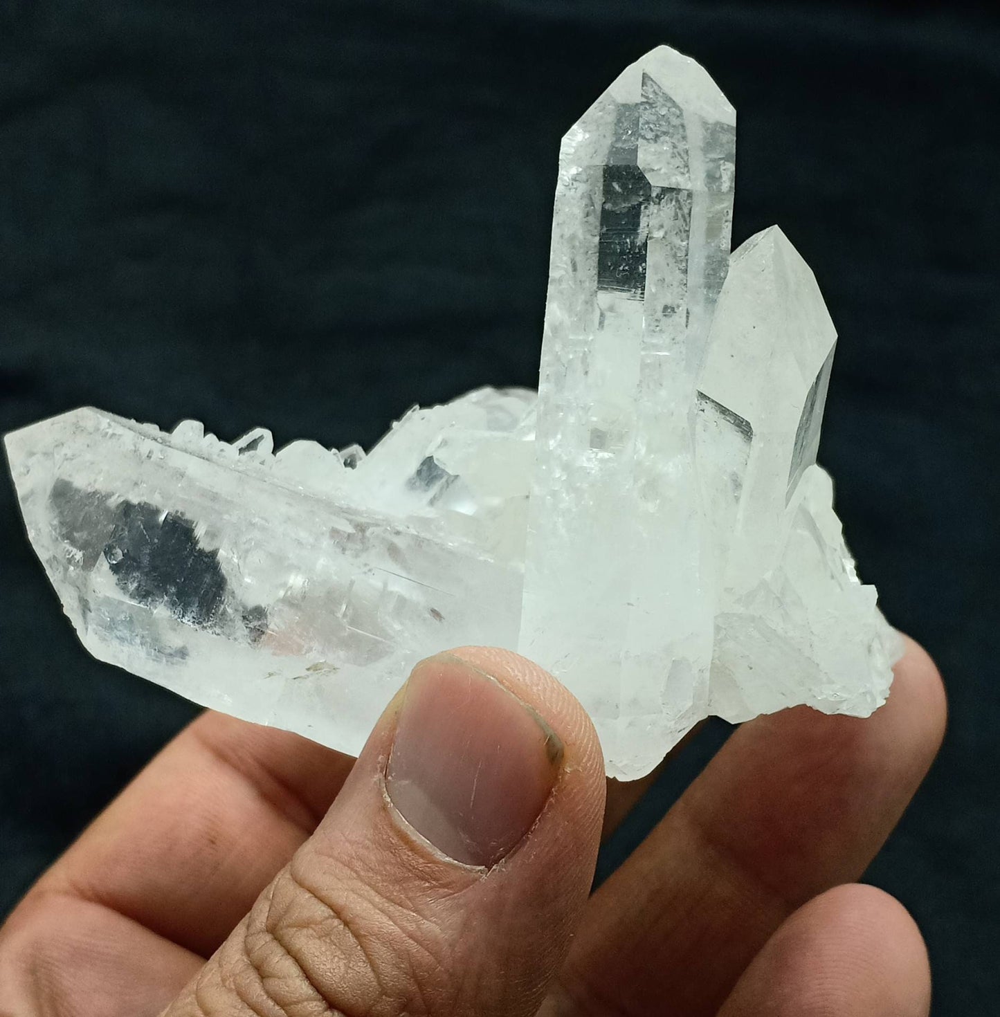 An amazing specimen of clear terminated quartz Crystals 193 grams