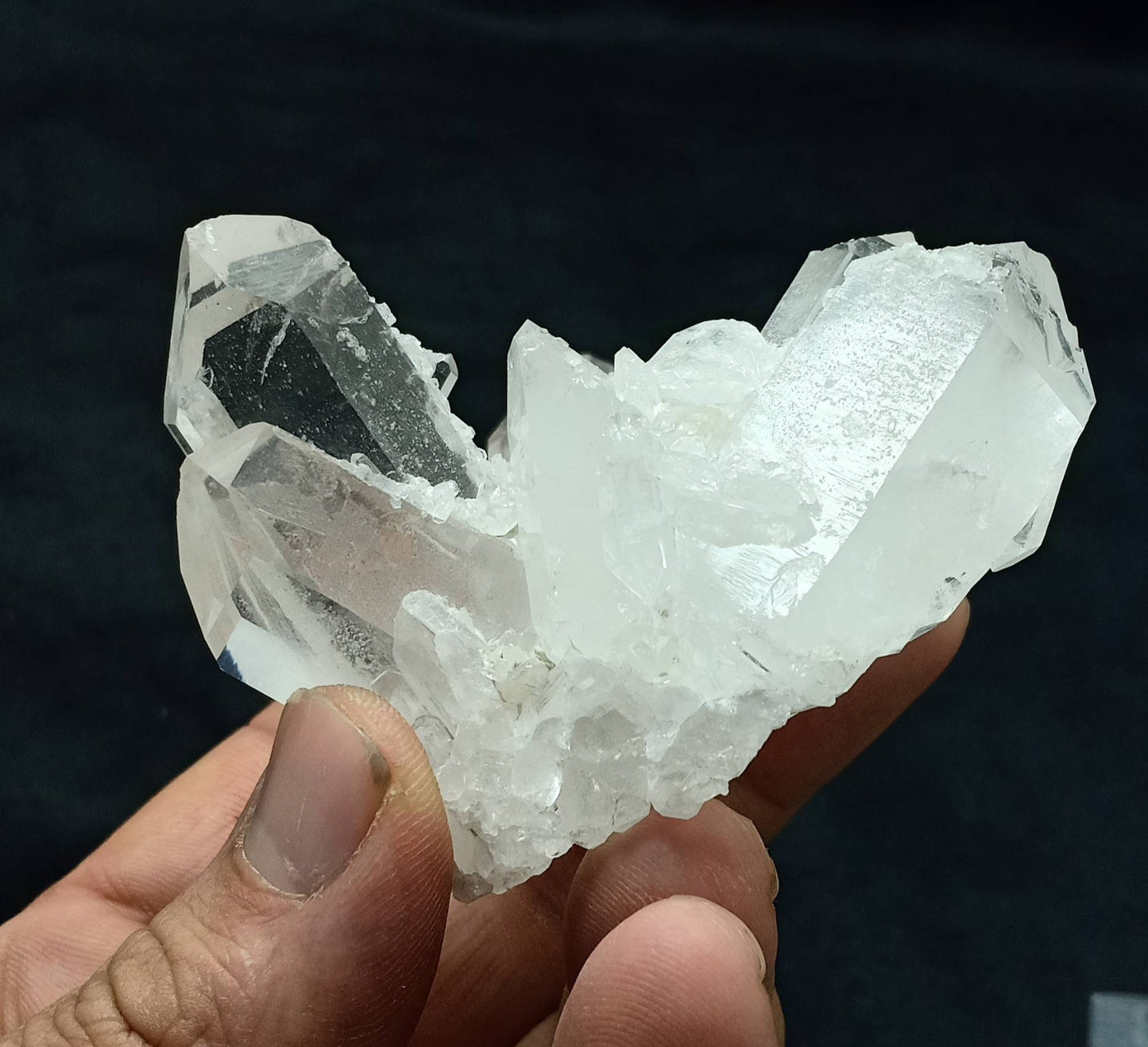 An amazing specimen of clear terminated quartz Crystals 193 grams