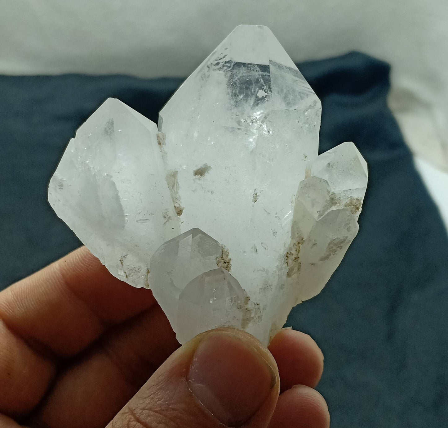 An Aesthetic specimen of terminated clear Quartz Crystals 128 grams