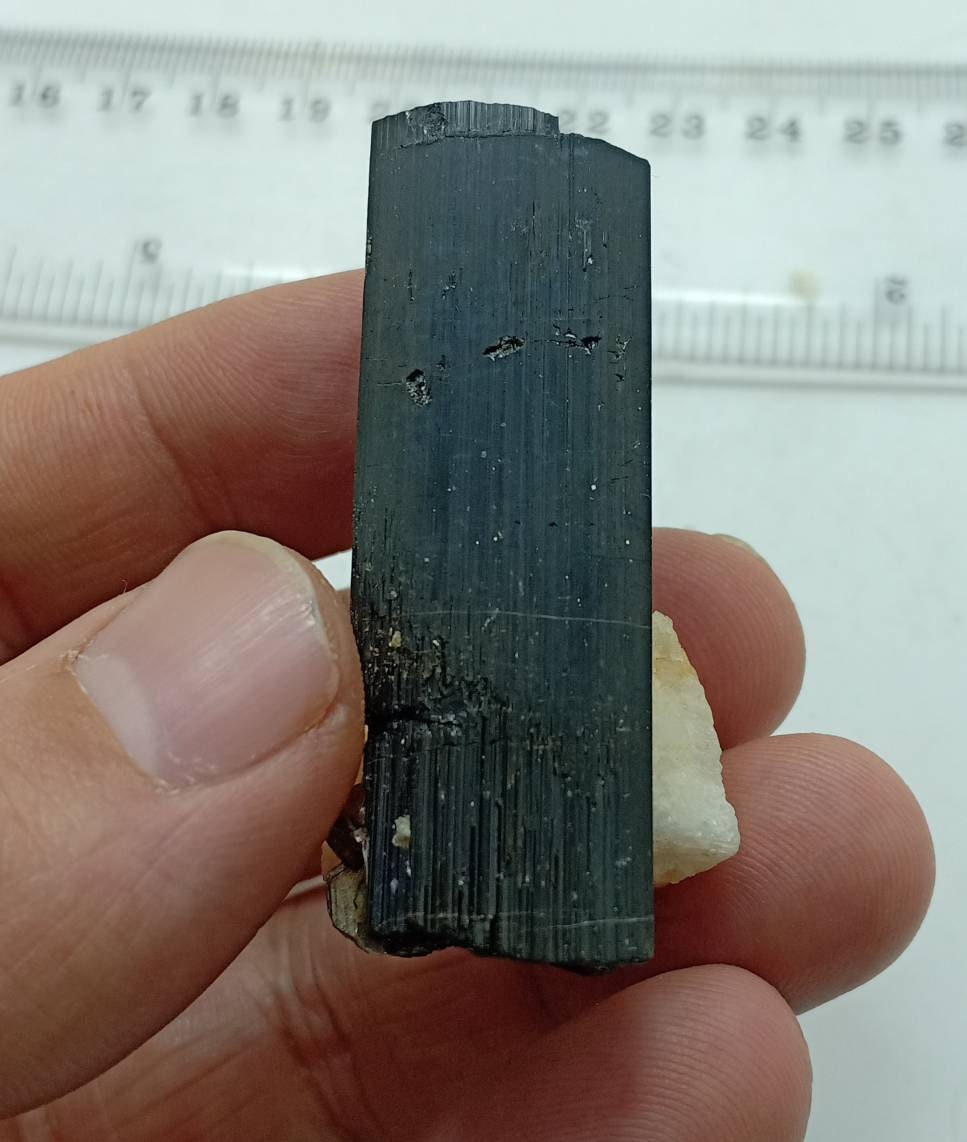 Natural Tourmaline crystal with Albite and Muscovite 38 grams