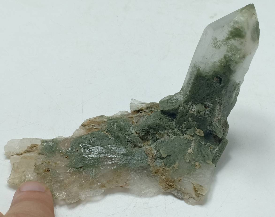 An Aesthetic Natural Specimen of beautifully terminated Chlorite Quartz Crystal 168 grams