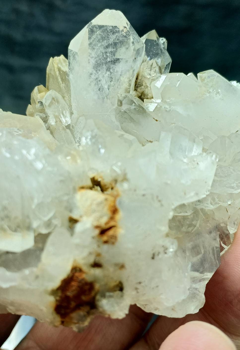 Single beautiful aesthetic Large Faden Quartz Crystal Specimen with other normal quartz crystals attached all together  230 grams