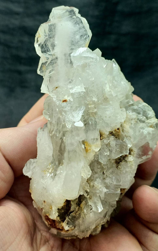 Single beautiful aesthetic Large Faden Quartz Crystal Specimen with other normal quartz crystals attached all together  230 grams