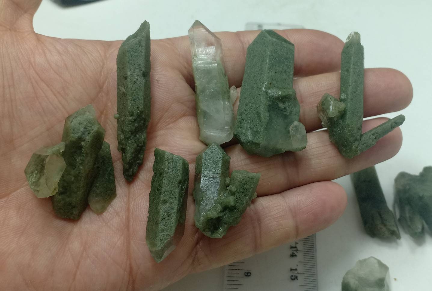 An Aesthetic Natural crystals lot of beautifully terminated Chlorite Quartz 10 pieces 106 grams