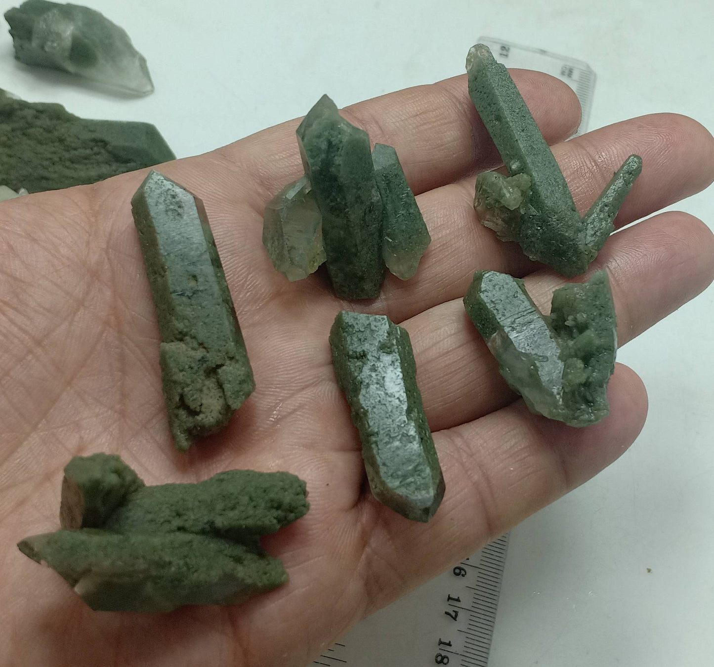 An Aesthetic Natural crystals lot of beautifully terminated Chlorite Quartz 10 pieces 106 grams