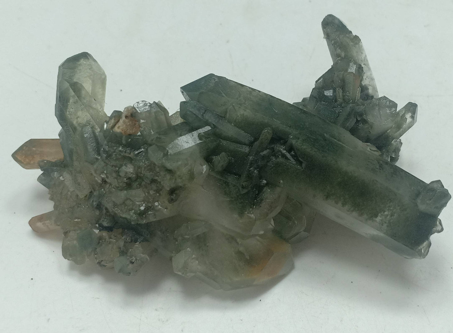 An Aesthetic Natural crystals cluster of beautifully terminated Chlorite Quartz 56 grams