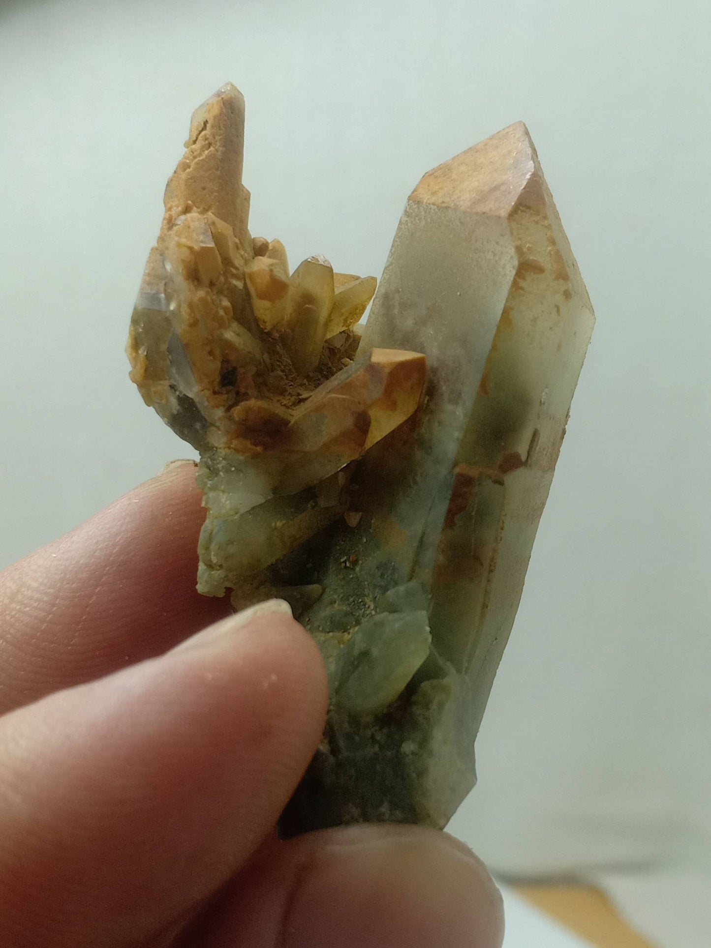 An Aesthetic Natural beautifully terminated Chlorite Quartz crystals cluster 52 grams