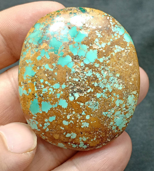 An amazing middle eastern natural turquoise Cabochon in matrix 44 grams