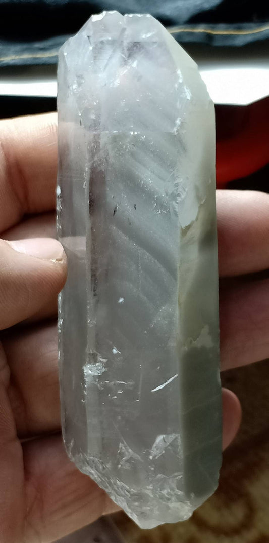 An amazing terminated crystal of grey phantom quartz 159 grams