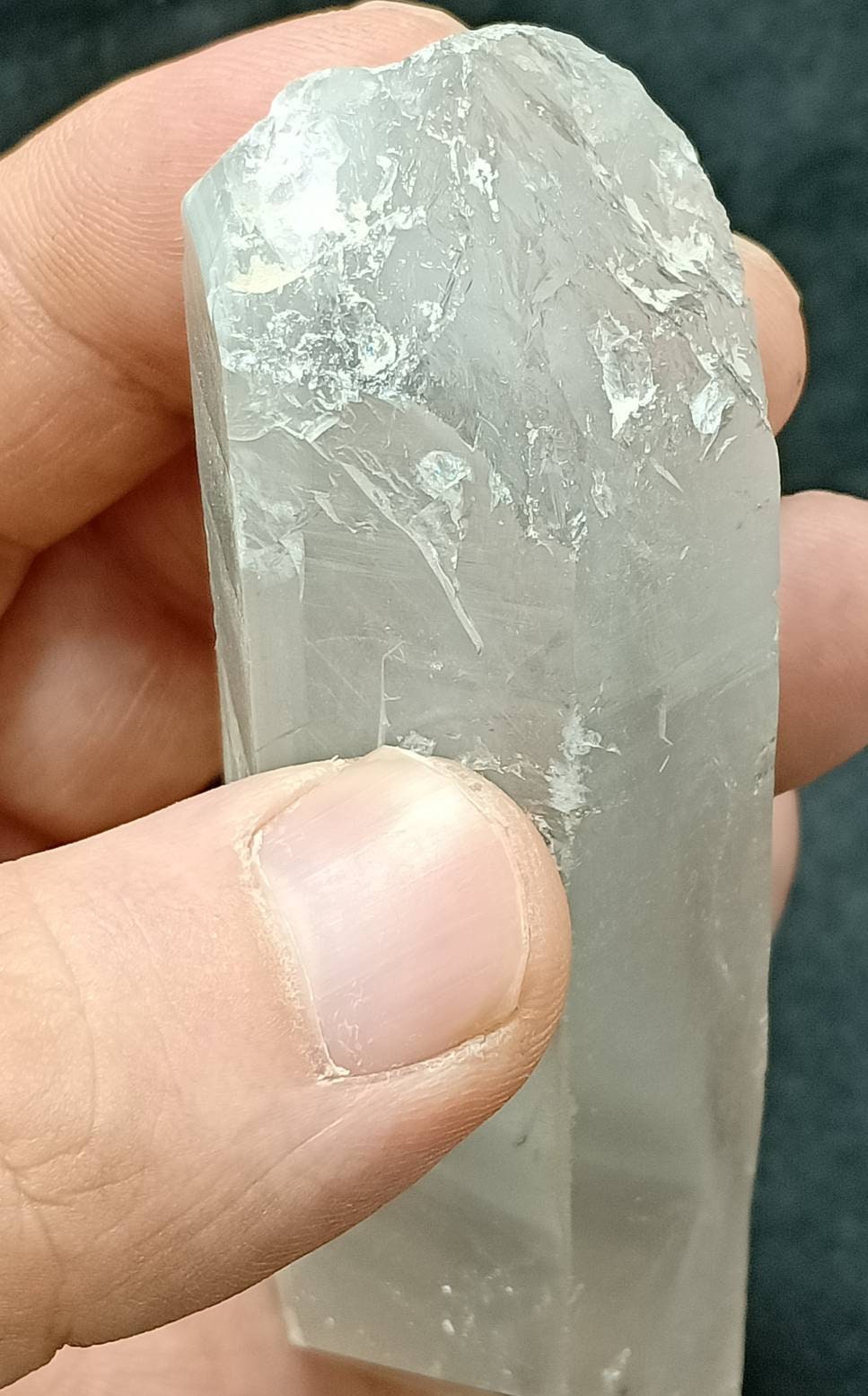 An amazing terminated crystal of grey phantom quartz 159 grams