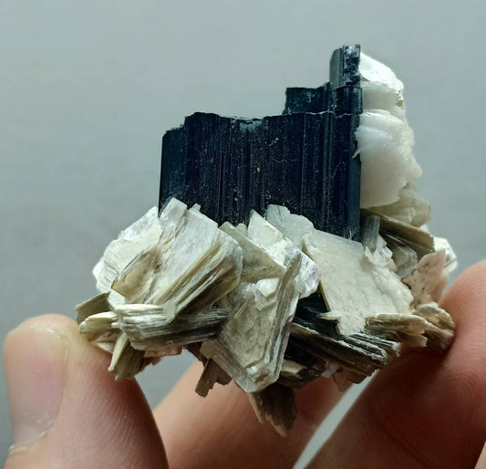 An Aesthetic Natural specimen of combination of Albite, Schorl, and Muscovite 54 grams