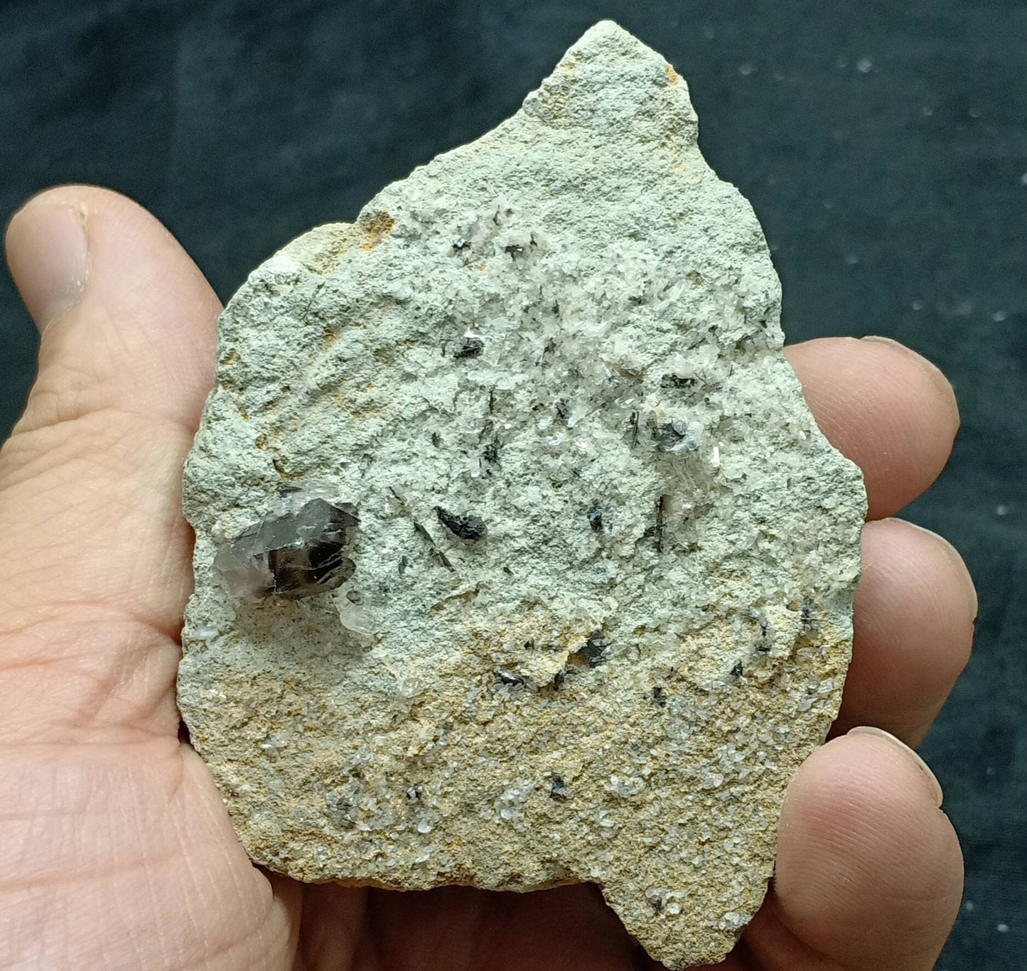 An amazing specimen of terminated Brookite included Quartz crystals on matrix 182 grams