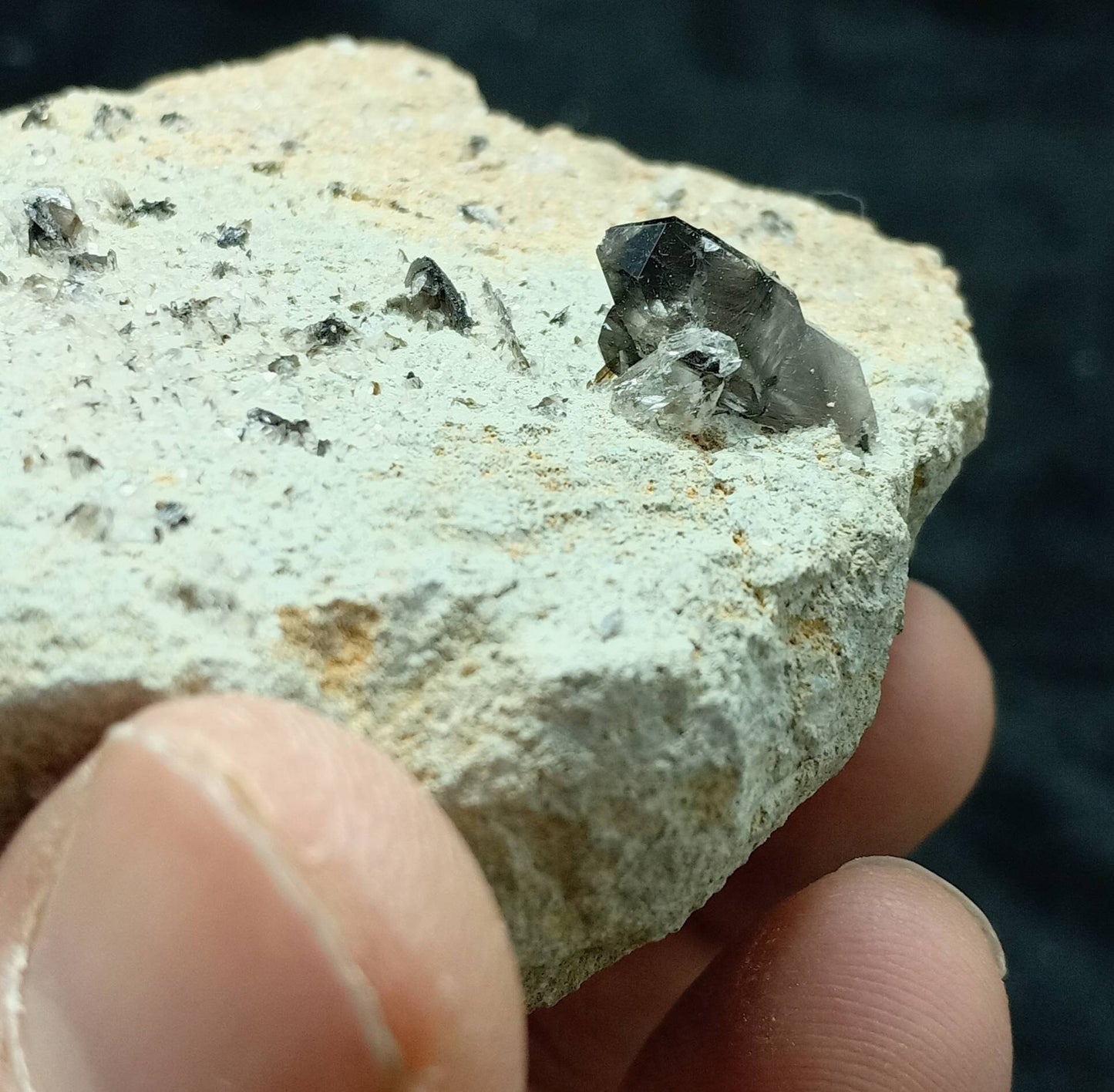 An amazing specimen of terminated Brookite included Quartz crystals on matrix 182 grams