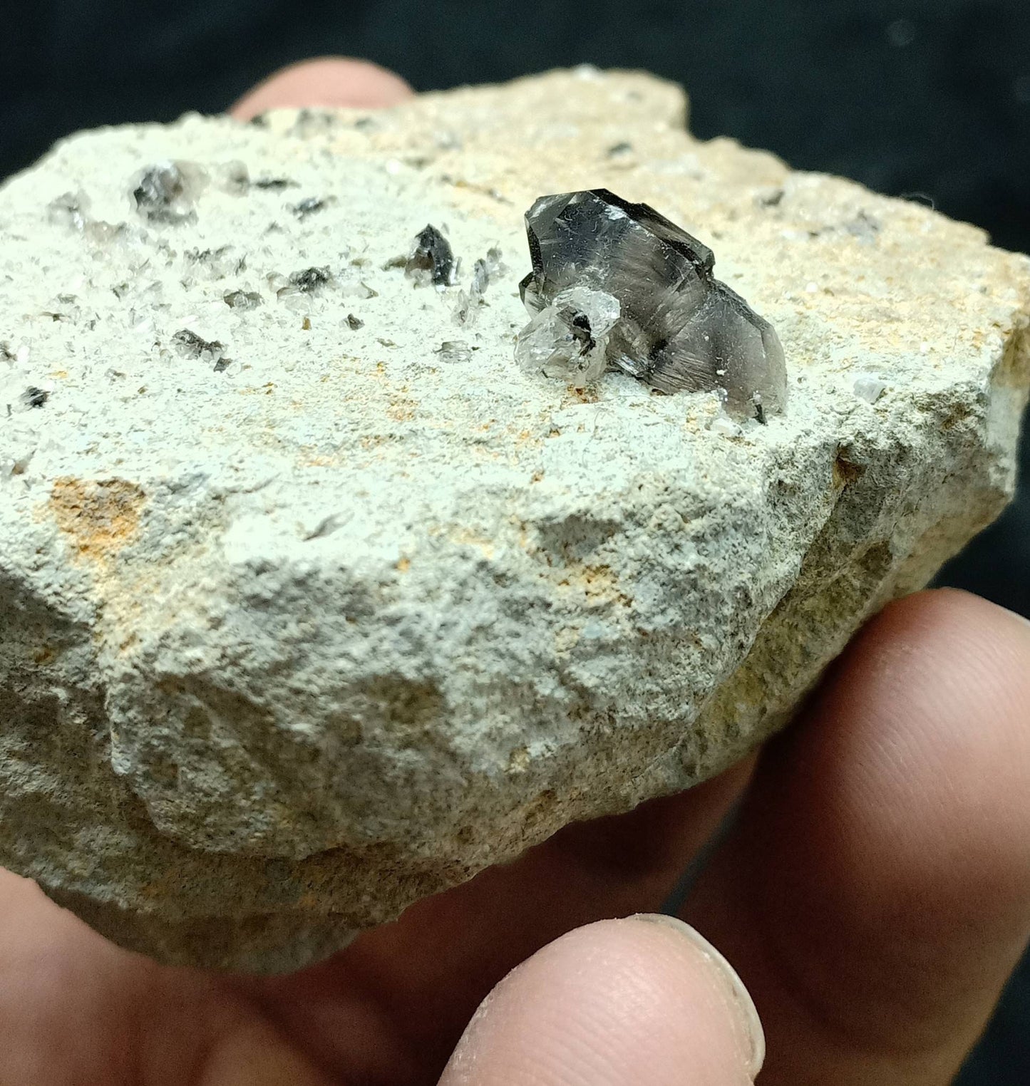 An amazing specimen of terminated Brookite included Quartz crystals on matrix 182 grams