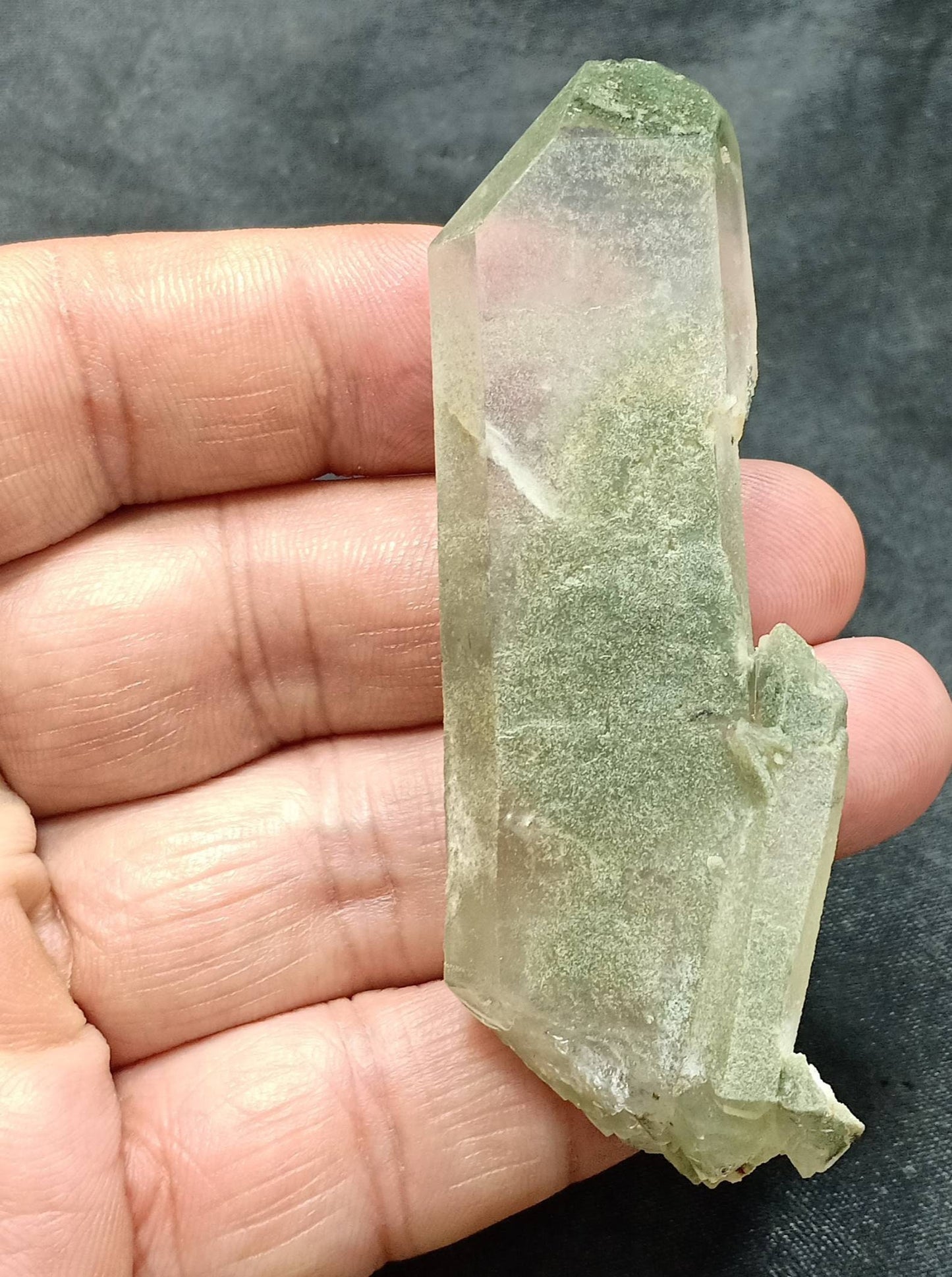 An Aesthetic Natural crystal of beautifully terminated Chlorite Quartz 44 grams