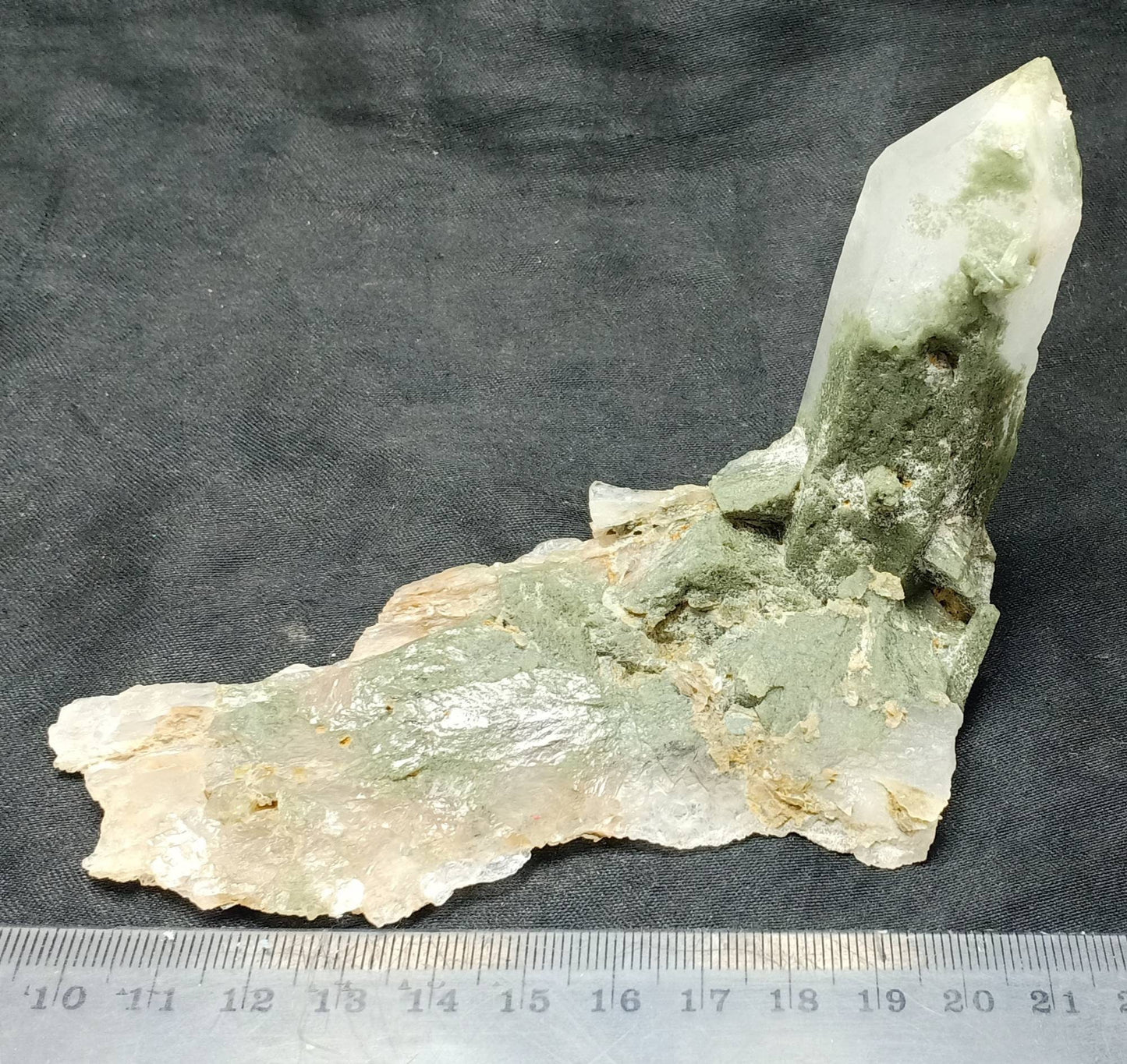 An Aesthetic Natural Specimen of beautifully terminated Chlorite Quartz Crystal 168 grams