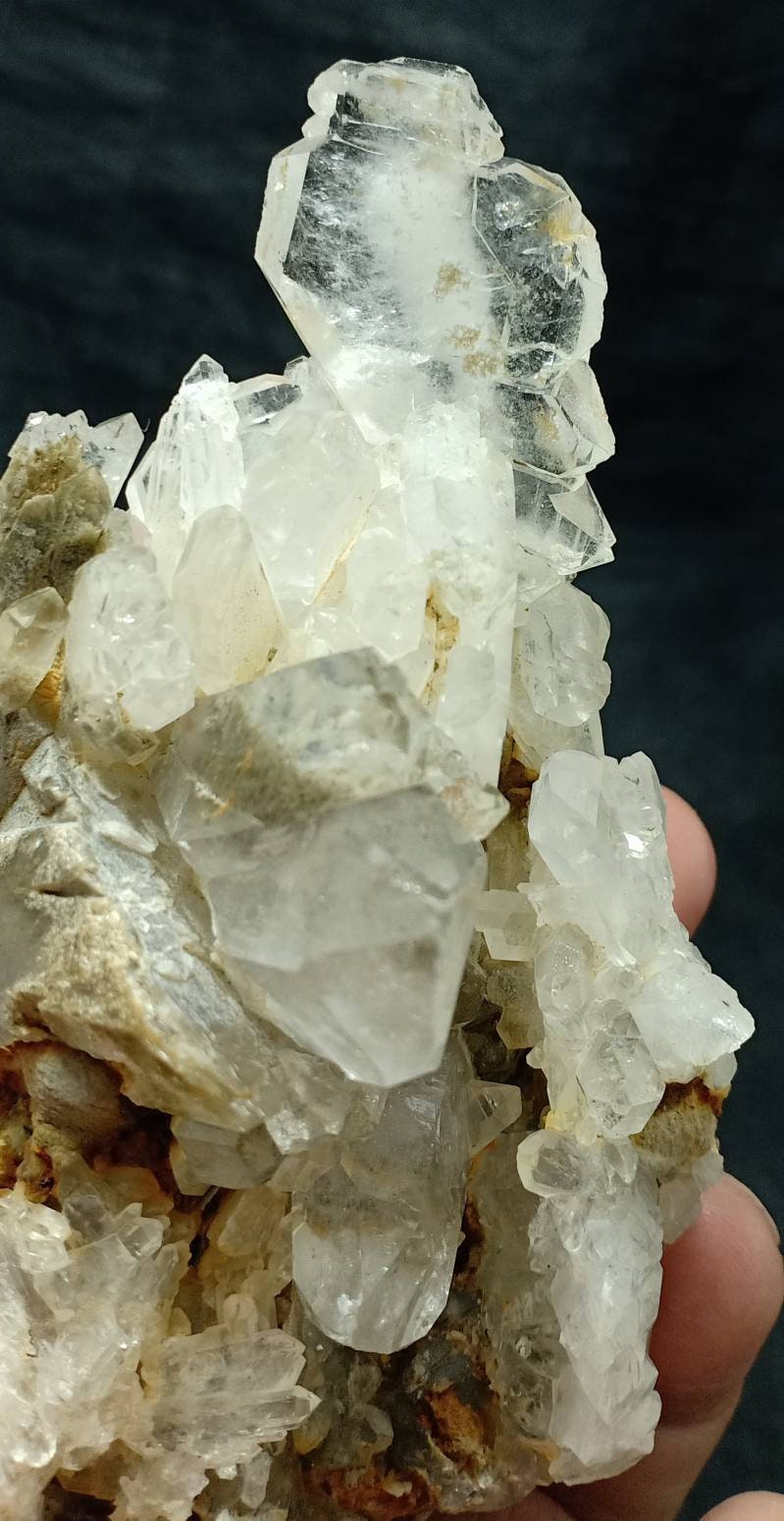 Single beautiful aesthetic Large Faden Quartz Crystal Specimen with other normal quartz crystals attached all together  230 grams