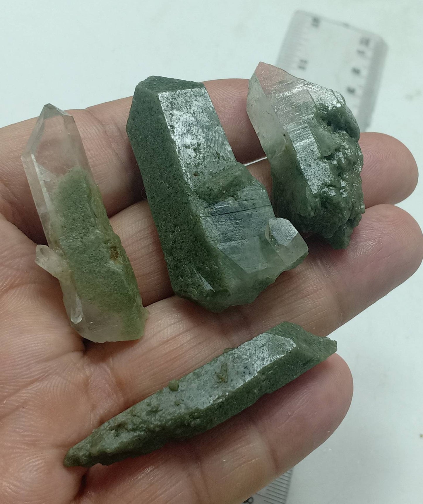 An Aesthetic Natural crystals lot of beautifully terminated Chlorite Quartz 10 pieces 106 grams