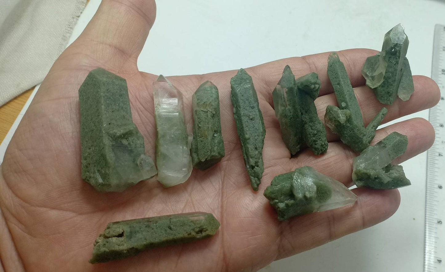 An Aesthetic Natural crystals lot of beautifully terminated Chlorite Quartz 10 pieces 106 grams