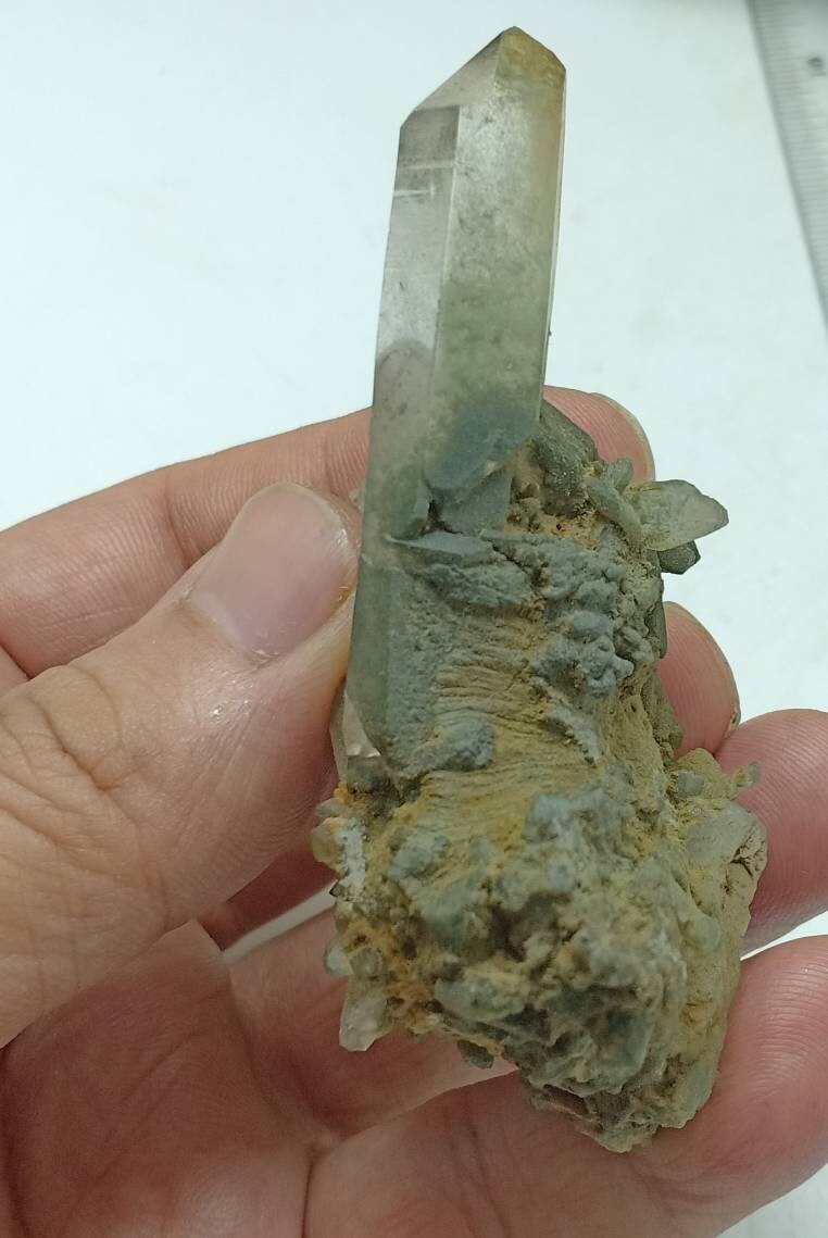 An Aesthetic Natural crystals cluster of beautifully terminated Chlorite Quartz 70 grams