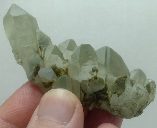 An Aesthetic Natural beautifully terminated Chlorite Quartz crystals cluster 48 grams