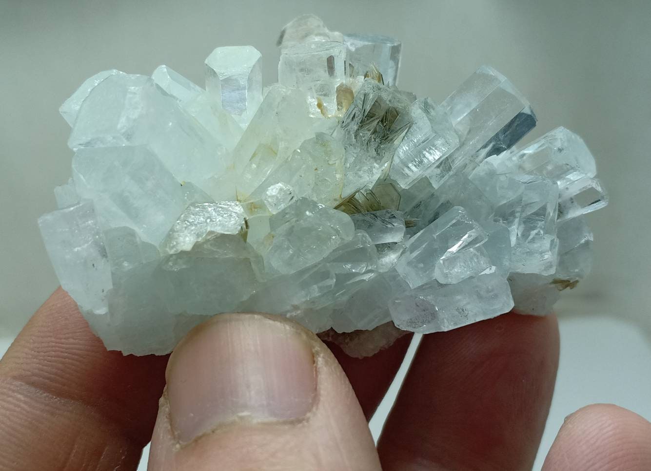 Aquamarine crystals cluster Specimen with associated Muscovite 68 grams