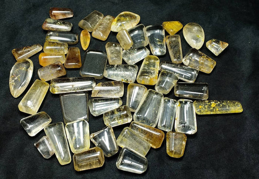 Lot of Rutilated Brazilian included polished quartz tumbles 500 grams