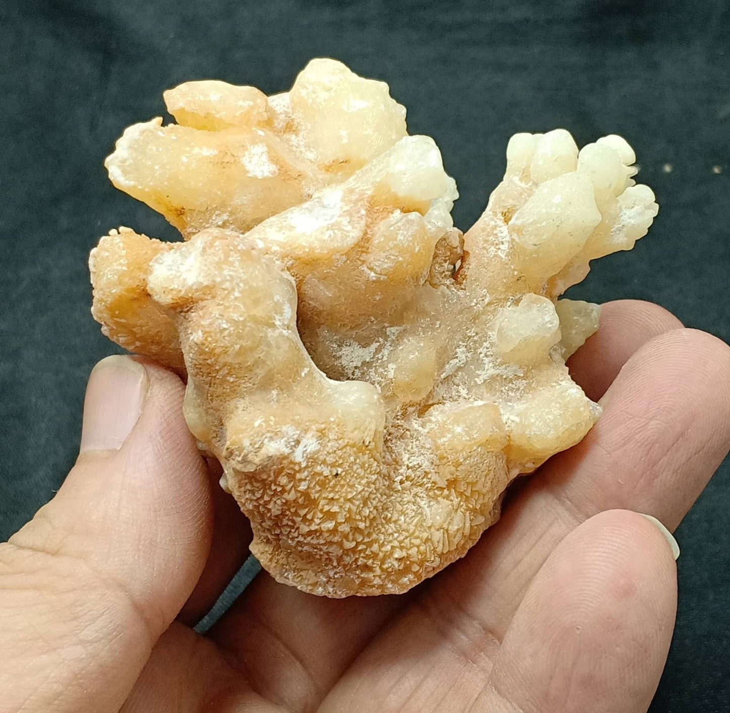 An aesthetic specimen of aragonite flower shape natural terminated crystals 168 grams