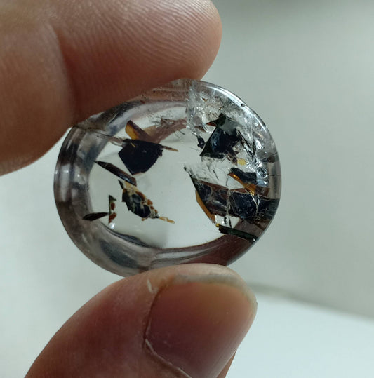 Mica included Quartz cabochon 79 carats