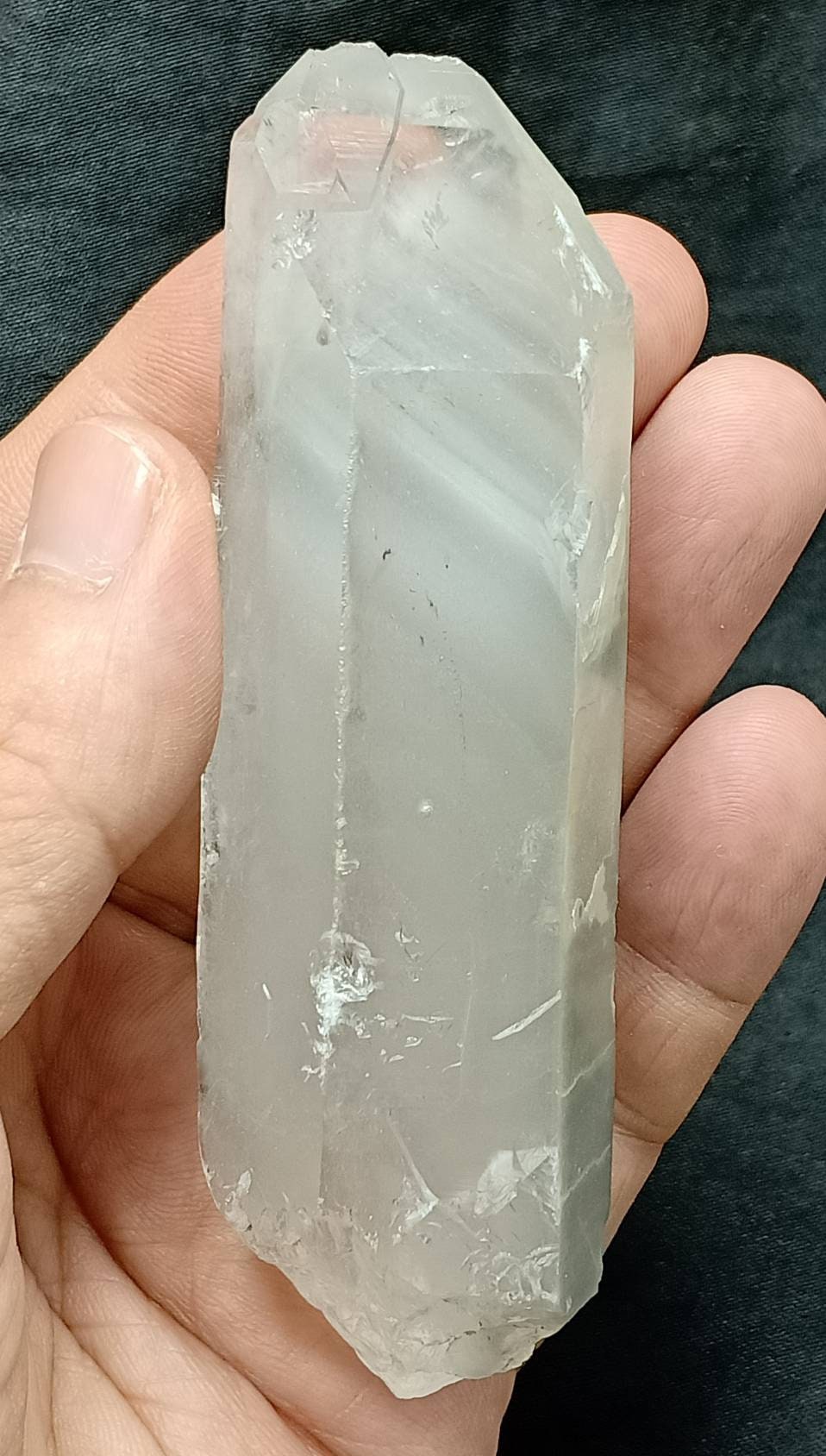 An amazing terminated crystal of grey phantom quartz 159 grams