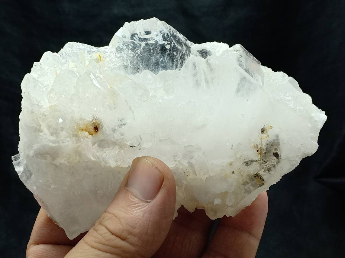 Single beautiful Faden Quartz Crystals cluster with beautiful terminations 339 grams