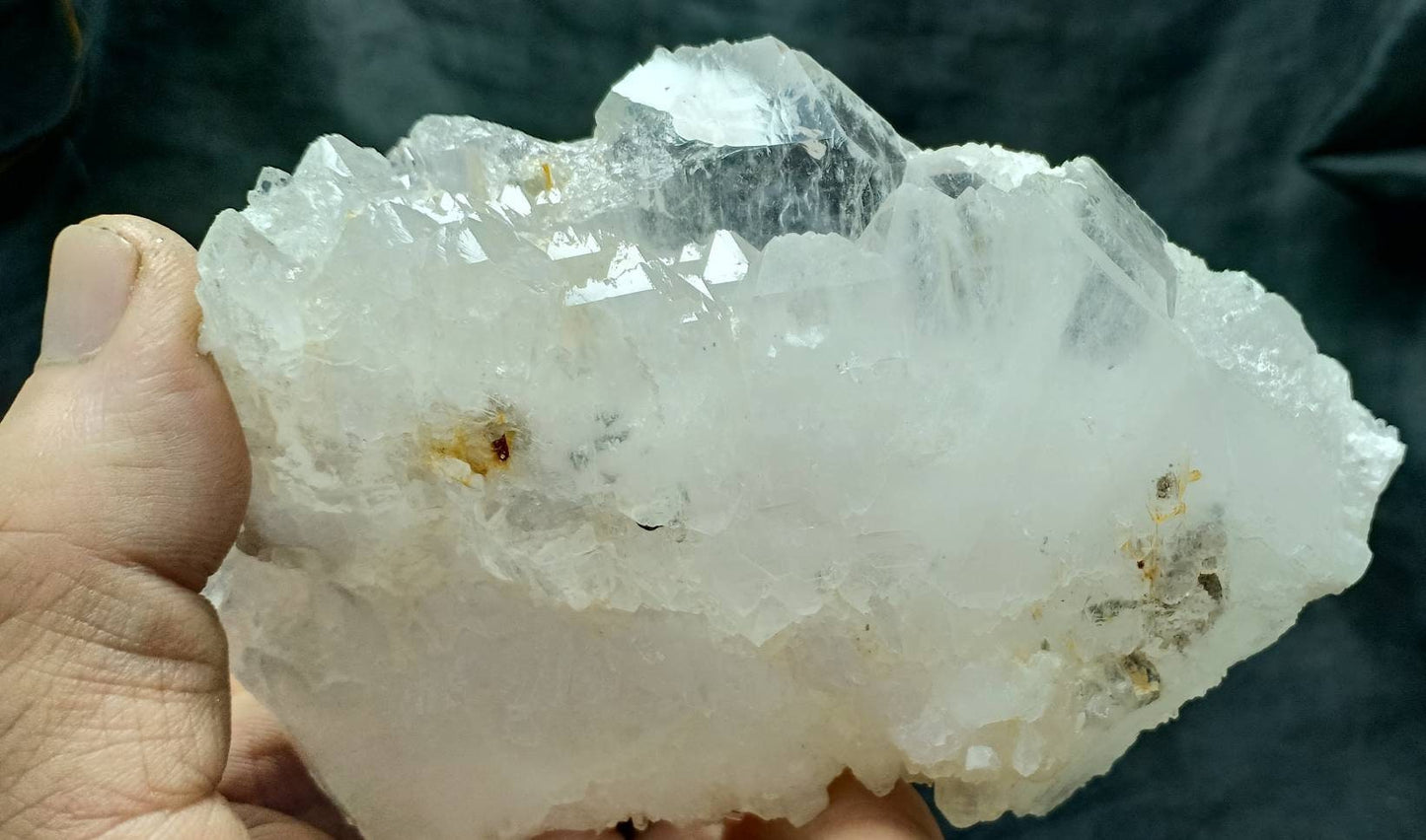 Single beautiful Faden Quartz Crystals cluster with beautiful terminations 339 grams