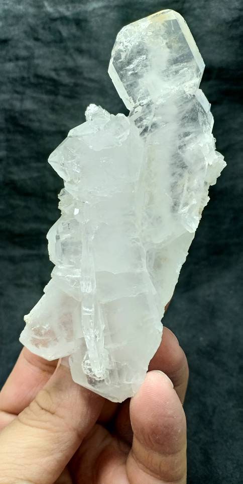 Single beautiful Faden Quartz Crystals cluster with perfect terminations 184 grams