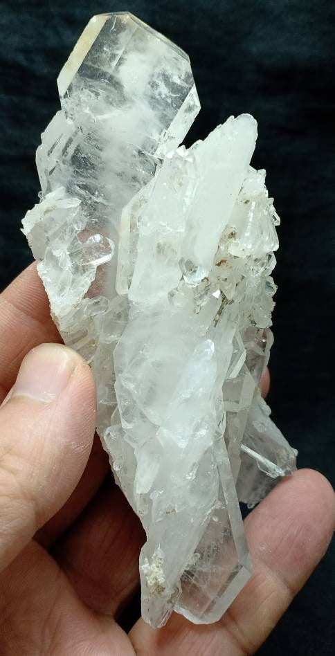 Single beautiful Faden Quartz Crystals cluster with perfect terminations 184 grams