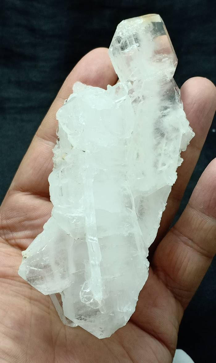 Single beautiful Faden Quartz Crystals cluster with perfect terminations 184 grams