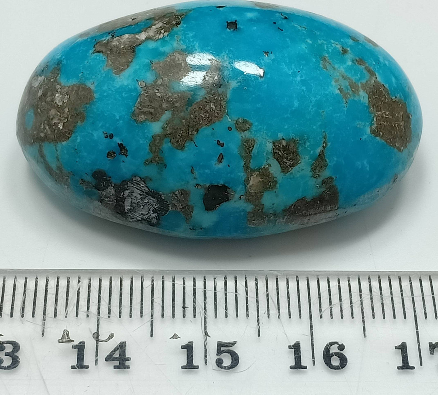 Single amazing natural turquoise cabochon with Pyrite 27.4 grams