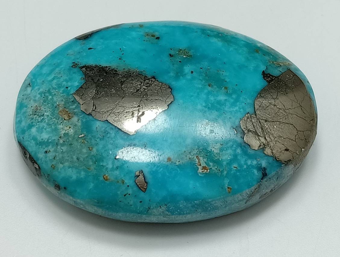 Single amazing natural turquoise cabochon with Pyrite  22 grams