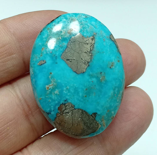 Single amazing natural turquoise cabochon with Pyrite  22 grams