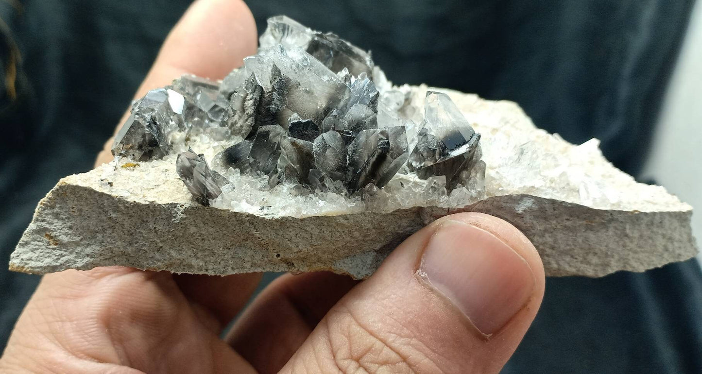 Single beautiful brookite included Quartz Crystals cluster on matrix 150 grams