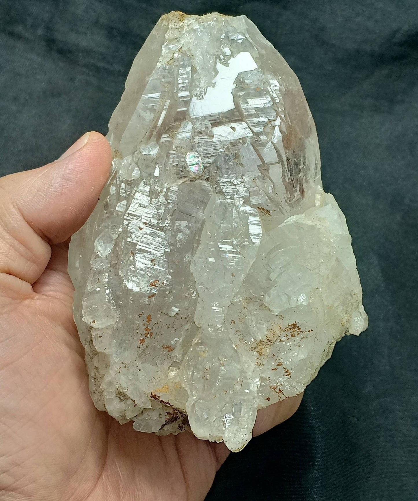 Elestial quartz crystals cluster 660 grams