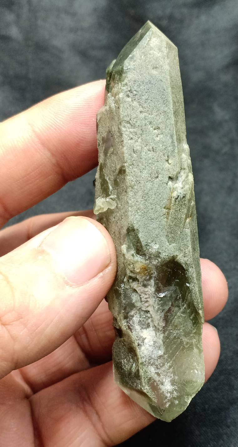 An Aesthetic Natural crystal of beautifully double terminated Chlorite Quartz 51 gram