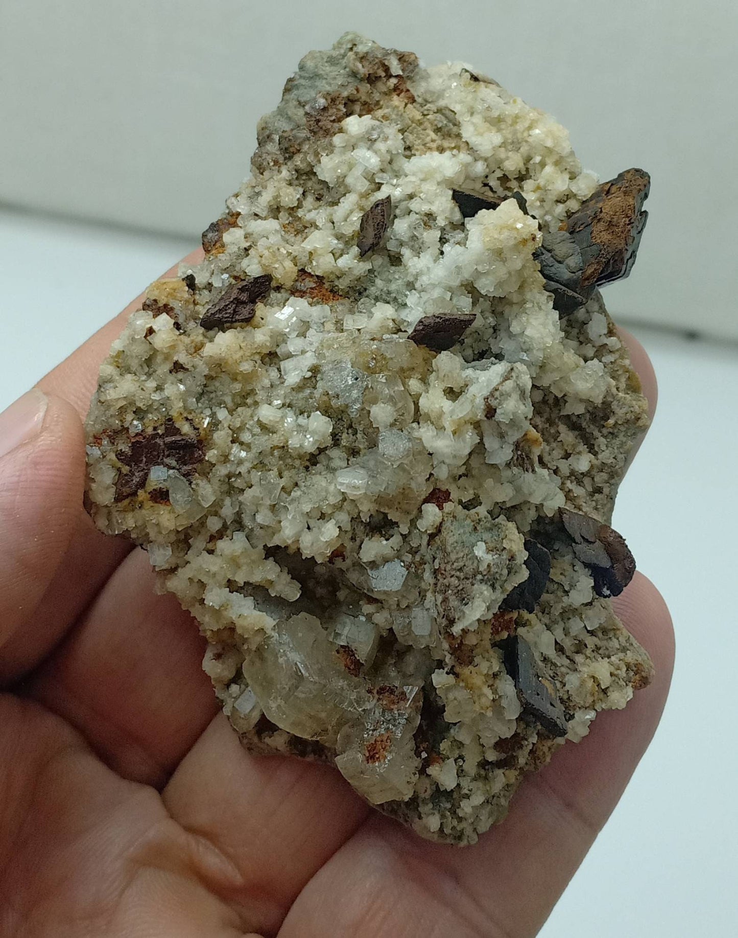 An amazing specimen of natural siderite and Apatite on matrix 97 grams