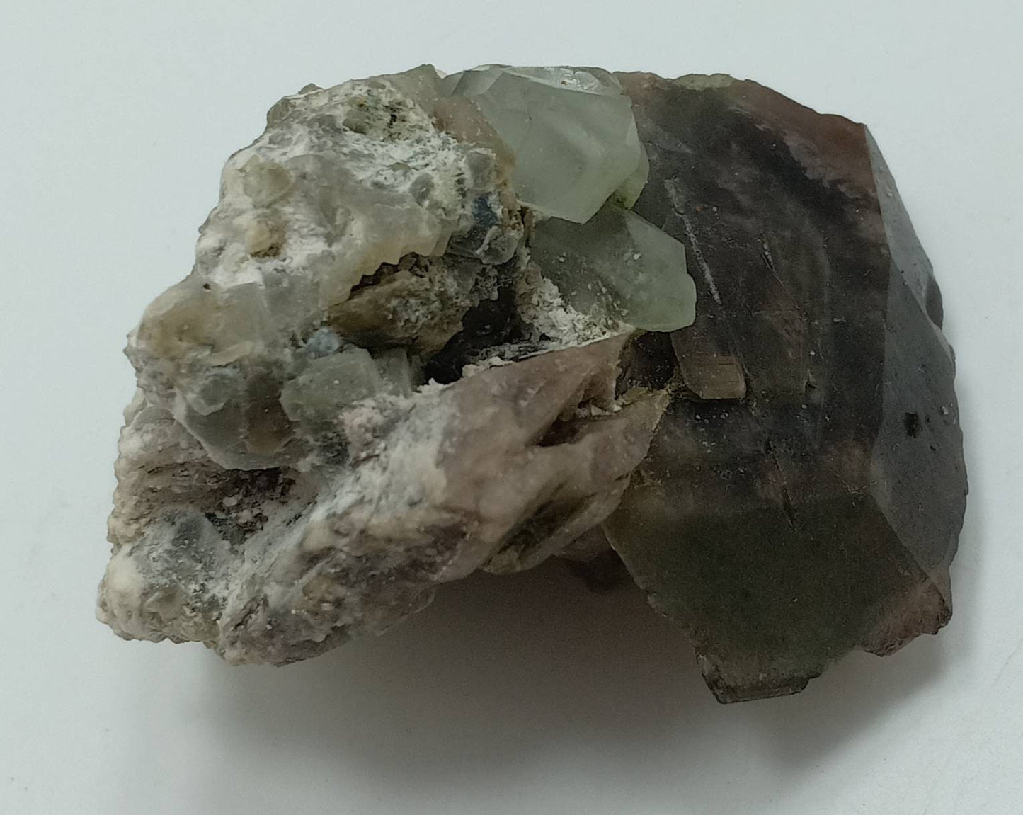 Axinite crystals on matrix with Chlorite quartz crystals 83 grams