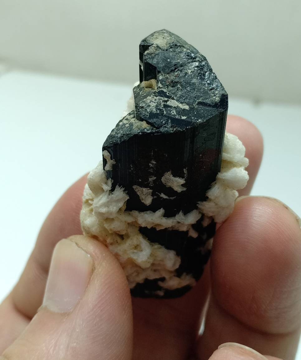 Natural Tourmaline crystal with associated Albite 47 grams