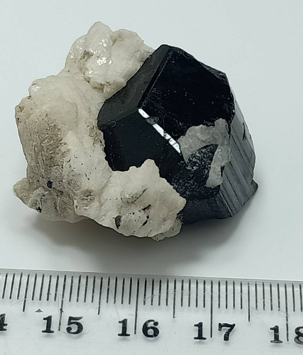 An Aesthetic Natural Tourmaline crystal specimen with associated albite 29 grams