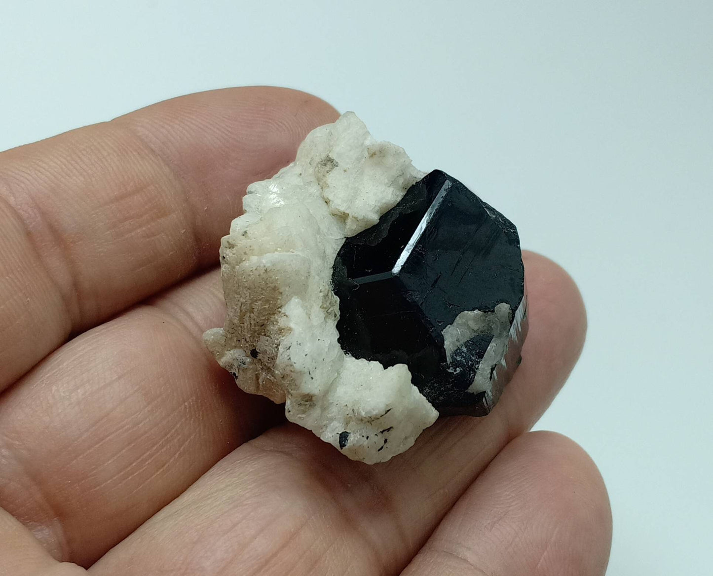 An Aesthetic Natural Tourmaline crystal specimen with associated albite 29 grams