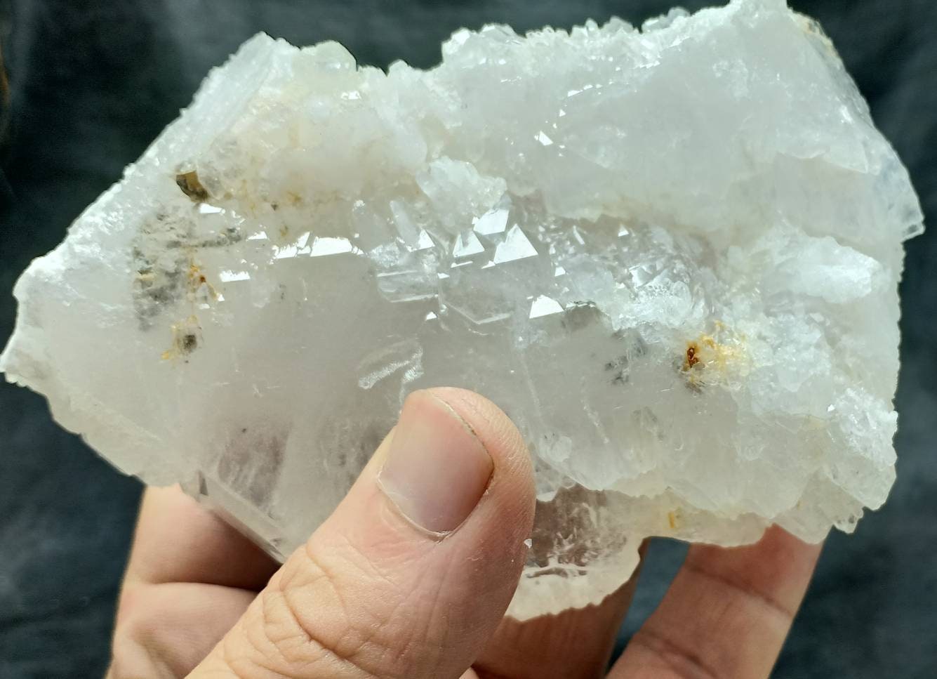 Single beautiful Faden Quartz Crystals cluster with beautiful terminations 339 grams