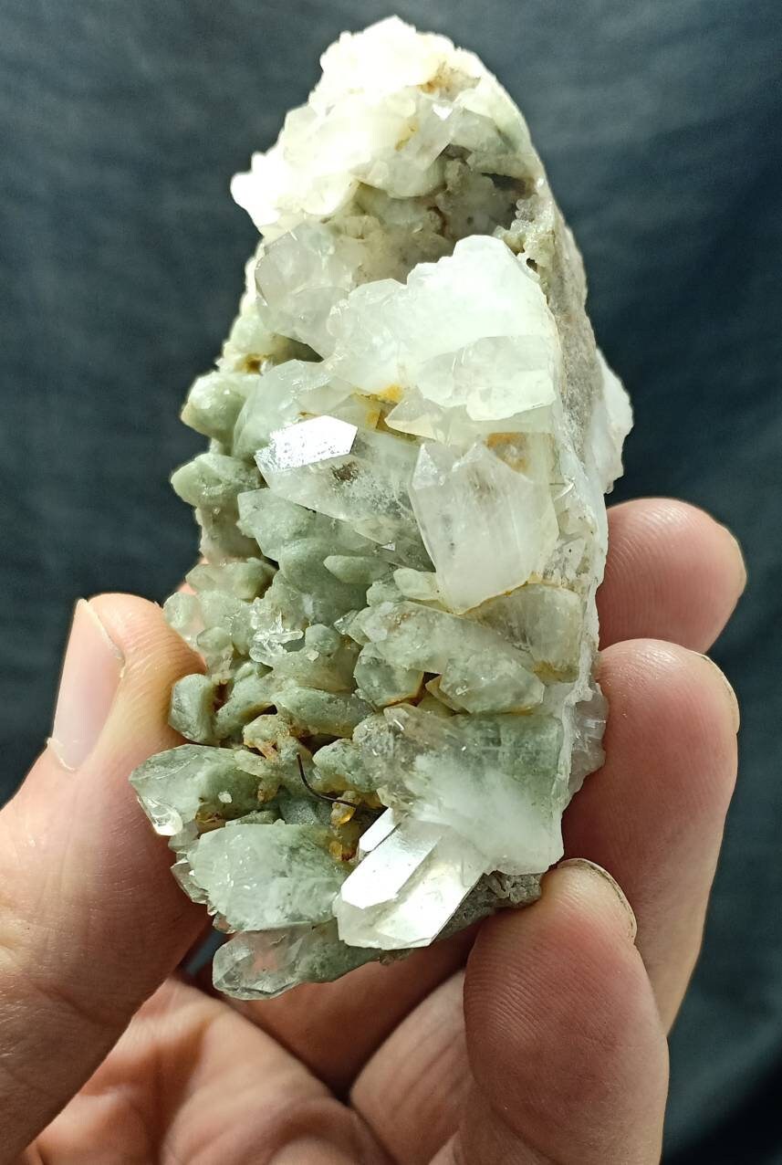 Natural terminated Chlorite Quartz crystals cluster 133 grams