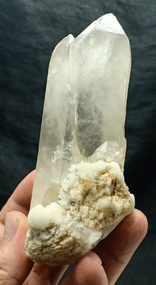 Light smoky Quartz Crystals with albite and mica 488 grams